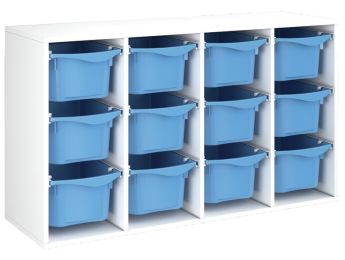 MÓVEL MELAMINADO A: 81 cm - C: 139 cm. 12 caixas em calhas