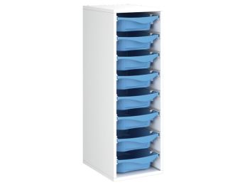 MÖBELSTÜCK MIT MELAMINBESCHICHTUNG H: 102 cm - L: 36 cm 8 Behälter auf...