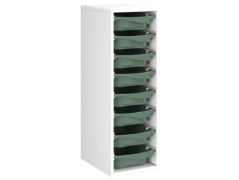 MÖBELSTÜCK MIT MELAMINBESCHICHTUNG H: 102 cm - L: 36 cm 8 Behälter auf...
