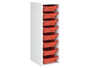 MÖBELSTÜCK MIT MELAMINBESCHICHTUNG H: 102 cm - L: 36 cm 8 Behälter auf...