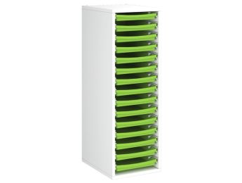 MÖBELSTÜCK MIT MELAMINBESCHICHTUNG H: 102 cm - L: 36 cm 15 Tabletts auf...