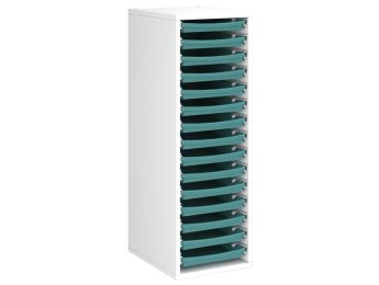 MÖBELSTÜCK MIT MELAMINBESCHICHTUNG H: 102 cm - L: 36 cm 15 Tabletts auf...