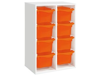 MÖBELSTÜCK MIT MELAMINBESCHICHTUNG H: 102 cm - L: 70,5 cm 8 Behälter auf...