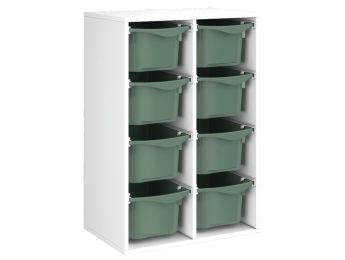 MÖBELSTÜCK MIT MELAMINBESCHICHTUNG H: 102 cm - L: 70,5 cm 8 Behälter auf...