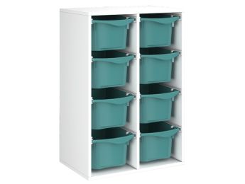 MÖBELSTÜCK MIT MELAMINBESCHICHTUNG H: 102 cm - L: 70,5 cm 8 Behälter auf...