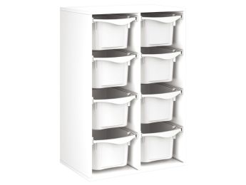 MÖBELSTÜCK MIT MELAMINBESCHICHTUNG H: 102 cm - L: 70,5 cm 8 Behälter auf...