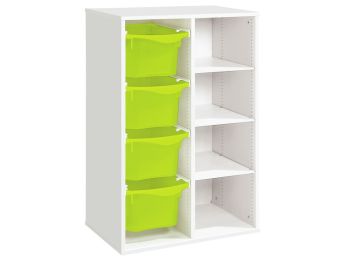 MÖBELSTÜCK MIT MELAMINBESCHICHTUNG H: 102 cm - L: 70,5 cm 4 Behälter auf...