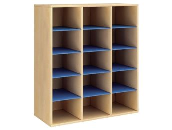 GEMELAMINEERD MEUBEL H: 118 cm - L: 105 cm 12 plankjes