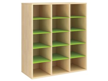 GEMELAMINEERD MEUBEL H: 118 cm - L: 105 cm 12 plankjes