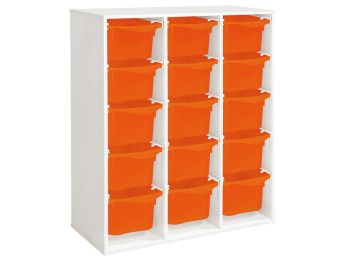 MÖBELSTÜCK MIT MELAMINBESCHICHTUNG H: 118 cm - L: 105 cm 15 Behälter auf...