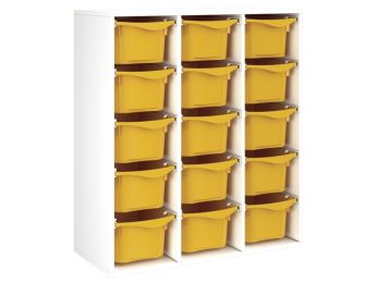 MÖBELSTÜCK MIT MELAMINBESCHICHTUNG H: 118 cm - L: 105 cm 15 Behälter auf...