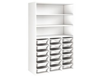 MÖBELSTÜCK MIT MELAMINBESCHICHTUNG H: 162 cm - L: 105 cm 18 Behälter auf...