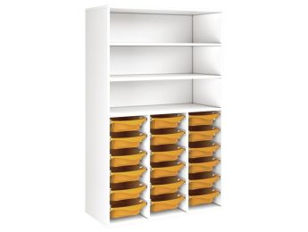 MÖBELSTÜCK MIT MELAMINBESCHICHTUNG H: 162 cm - L: 105 cm 18 Behälter auf...