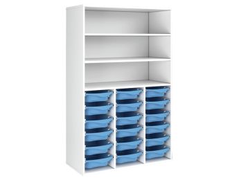 MÖBELSTÜCK MIT MELAMINBESCHICHTUNG H: 162 cm - L: 105 cm 18 Behälter auf...
