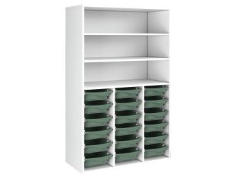 MÖBELSTÜCK MIT MELAMINBESCHICHTUNG H: 162 cm - L: 105 cm 18 Behälter auf...