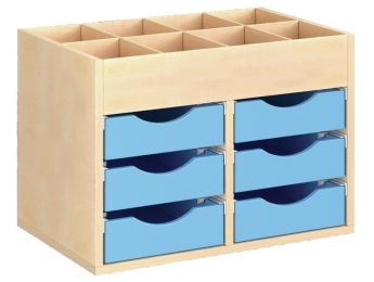 MÖBEL MIT MELAMINBESCHICHTUNG H: 51 cm - B: 70,5 cm 6 Behälter auf Schienen