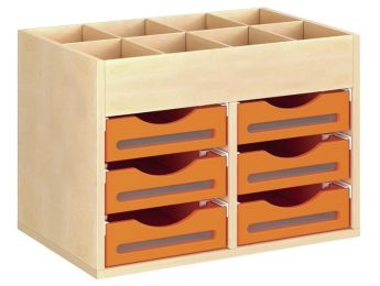 MÖBEL MIT MELAMINBESCHICHTUNG H: 51 cm - B: 70,5 cm 6 Behälter auf Schienen