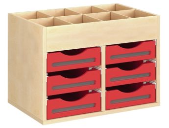 MÖBEL MIT MELAMINBESCHICHTUNG H: 51 cm - B: 70,5 cm 6 Behälter auf Schienen