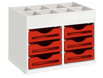 MÖBEL MIT MELAMINBESCHICHTUNG H: 51 cm - B: 70,5 cm 6 Behälter auf Schienen