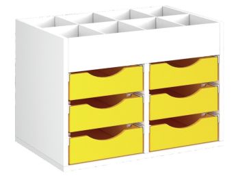 MÖBEL MIT MELAMINBESCHICHTUNG H: 51 cm - B: 70,5 cm 6 Behälter auf Schienen