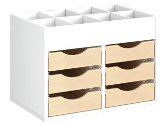 MÖBEL MIT MELAMINBESCHICHTUNG H: 51 cm - B: 70,5 cm 6 Behälter auf Schienen