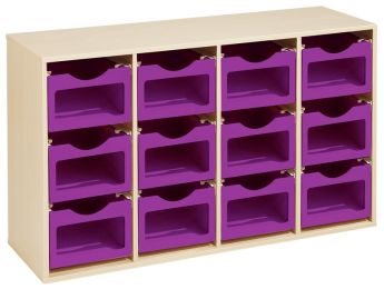 MÖBELSTÜCK MIT MELAMINBESCHICHTUNG H: 81 cm - L: 139 cm 12 Behälter auf...