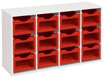 MÖBELSTÜCK MIT MELAMINBESCHICHTUNG H: 81 cm - L: 139 cm 12 Behälter auf...