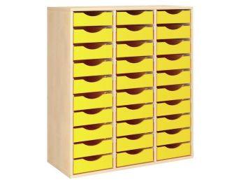 MÖBELSTÜCK MIT MELAMINBESCHICHTUNG H: 118 cm - L: 105 cm 30 Behälter auf...