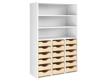 MÖBELSTÜCK MIT MELAMINBESCHICHTUNG H: 162 cm - L: 105 cm 18 Behälter - 3...