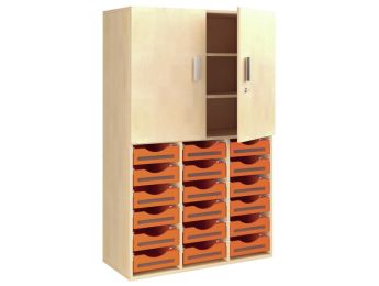 MEUBLE MÉLAMINÉ H: 162 cm - L: 105 cm 18 bacs - 3 étagères