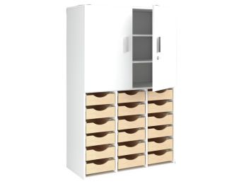 MÖBELSTÜCK MIT MELAMINBESCHICHTUNG H: 162 cm - L: 105 cm 18 Behälter - 3...