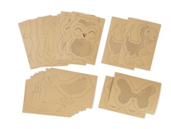 KARTEN AUS KRAFT PAPIER ZUM BESTICKEN WEIHNACHTEN Tiere
