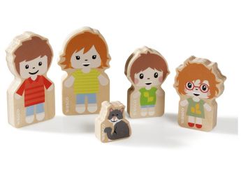 MAXI-SET 5 HOLZFIGUREN Familie Dubois