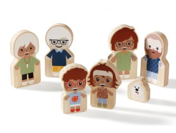 MAXI-SET 7 HOLZFIGUREN Familie Buisson