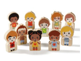 MAXI-SET MIT 10 HOLZFIGUREN Kinder
