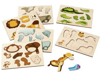 3D-MAGNETPUZZLE-KOFFER Tiere der Savanne