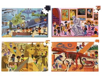 Kleiner KOFFER 4 PUZZLES Im Museum