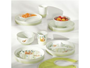 VAISSELLE PORCELAINE ANTIDÉRAPANTE À MOTIFS Assiette 3 compartiments