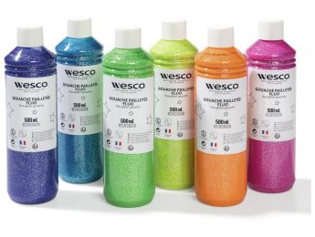GOUACHE PAILLETÉE Fluo 6 x 500 ml