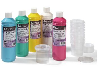 PEINTURE CRAIE LIQUIDE 5 x 500 ml + 10 pots vides