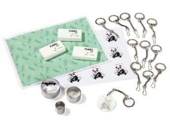 KIT CREATIVO FIMO Portachiavi Panda dell'amore