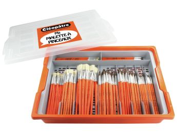 COFFRET PINCEAUX ET BROSSES + BAC TRIEUR