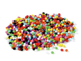 POMPONS MULTICOLORES Ø 1 cm