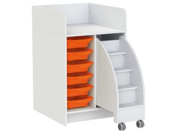 MEUBLE À LANGER KAZÉO 70 cm avec 6 stop-bacs et 1 escabeau