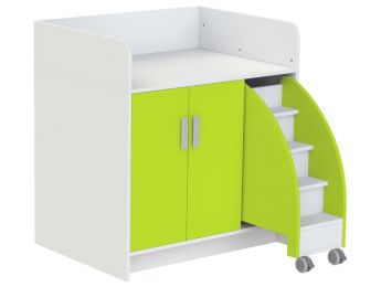 MEUBLE À LANGER KAZÉO 104 cm 6 étagères, 2 portes et 1 escabeau
