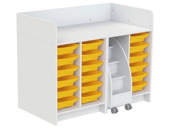 MEUBLE À LANGER KAZÉO 140 cm 18 stop-bacs et 1 escabeau