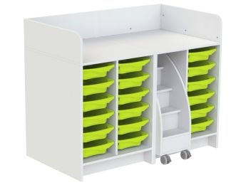 MEUBLE À LANGER KAZÉO 140 cm 18 stop-bacs et 1 escabeau