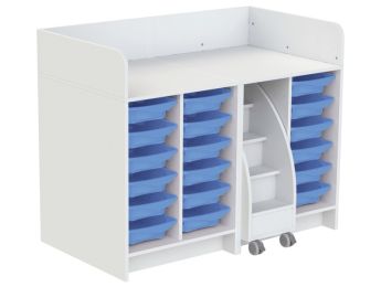 MEUBLE À LANGER KAZÉO 140 cm 18 stop-bacs et 1 escabeau