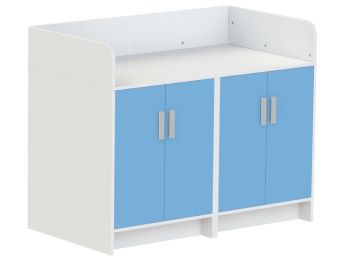 MEUBLE À LANGER KAZÉO 140 cm 12 étagères et 4 portes