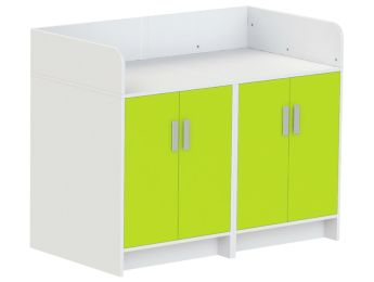 MEUBLE À LANGER KAZÉO 140 cm 12 étagères et 4 portes